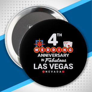 4th Wedding Anniversary Couples Las Vegas Trip Button