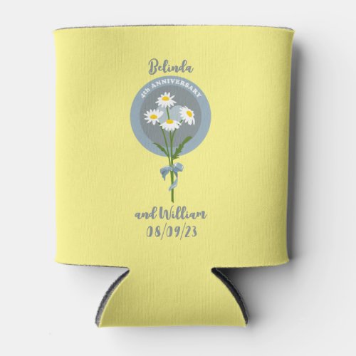 4th wedding anniversary daisies flowers can cooler
