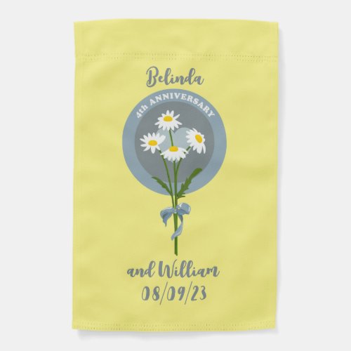 4th wedding anniversary daisies flowers garden flag