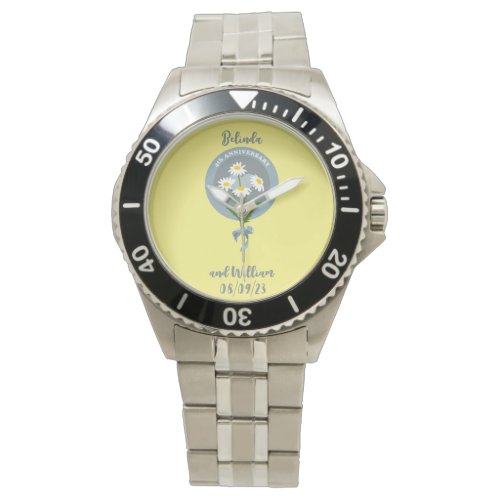 4th wedding anniversary daisies flowers watch