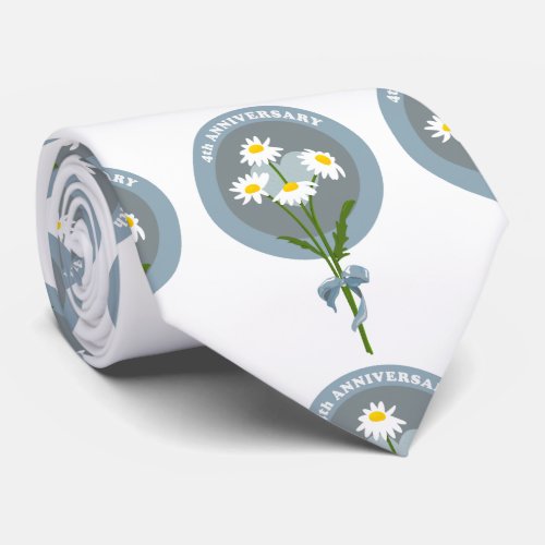 4th wedding anniversary daisies neck tie