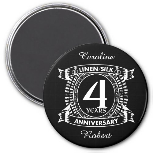 4th wedding anniversary distressed crest magnet
