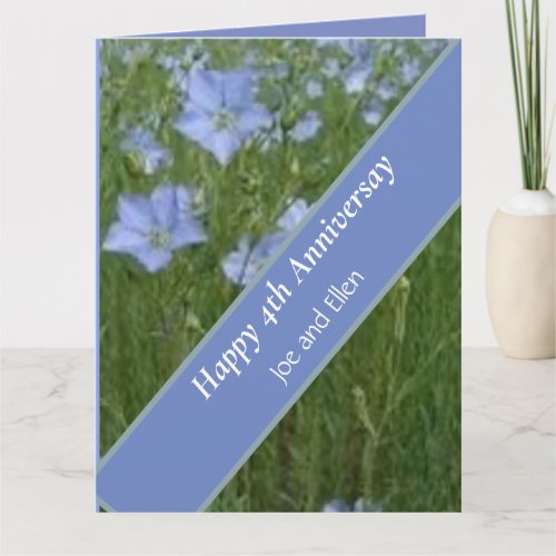 4th Wedding Anniversary Editable Card