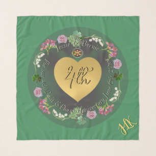 4th Wedding Anniversary Fruit Floral Chiffon Scarf