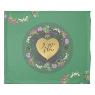 4th Wedding Anniversary Fruit Floral Duvet Cover