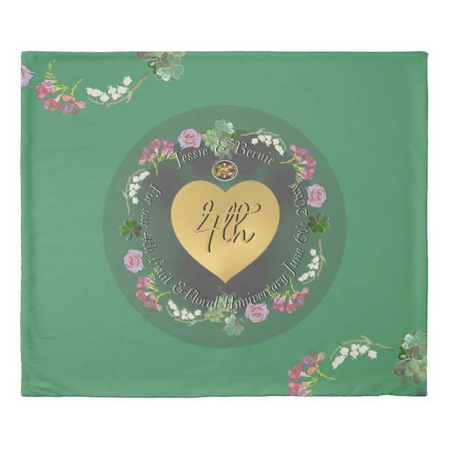 4th Wedding Anniversary Fruit Floral  Duvet Cover (Front)