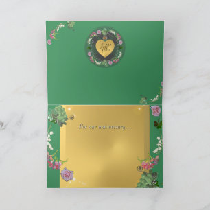 4th Wedding Anniversary Fruit Floral Greeting Letterpress Thank You Card