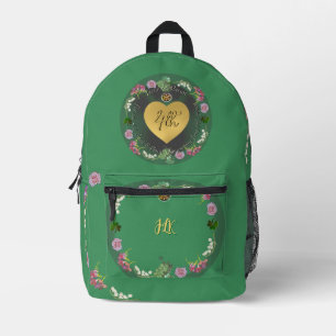 4th Wedding Anniversary Fruit Floral Printed Back Backpack