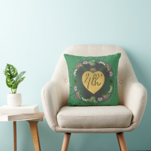 4th Wedding Anniversary Fruit Floral Throw Pillow