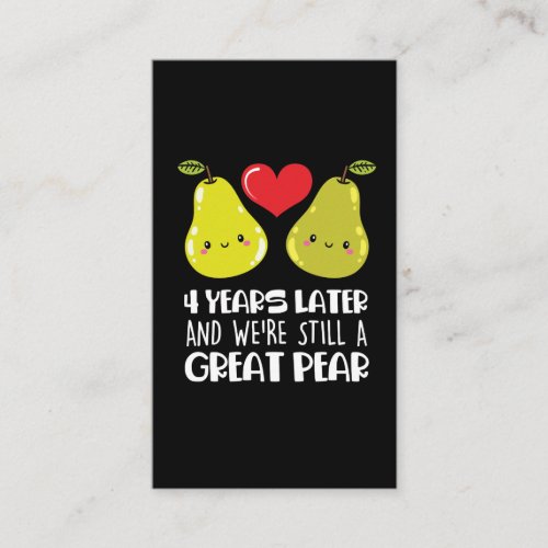 4th Wedding Anniversary Gift Married Couple Pear Business Card
