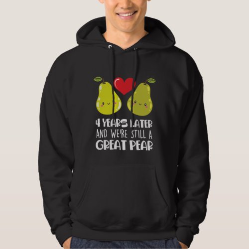 4th Wedding Anniversary Gift Married Couple Pear Hoodie