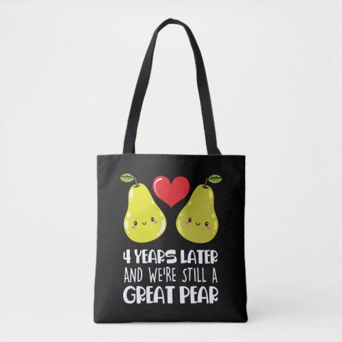 4th Wedding Anniversary Gift Married Couple Pear Tote Bag