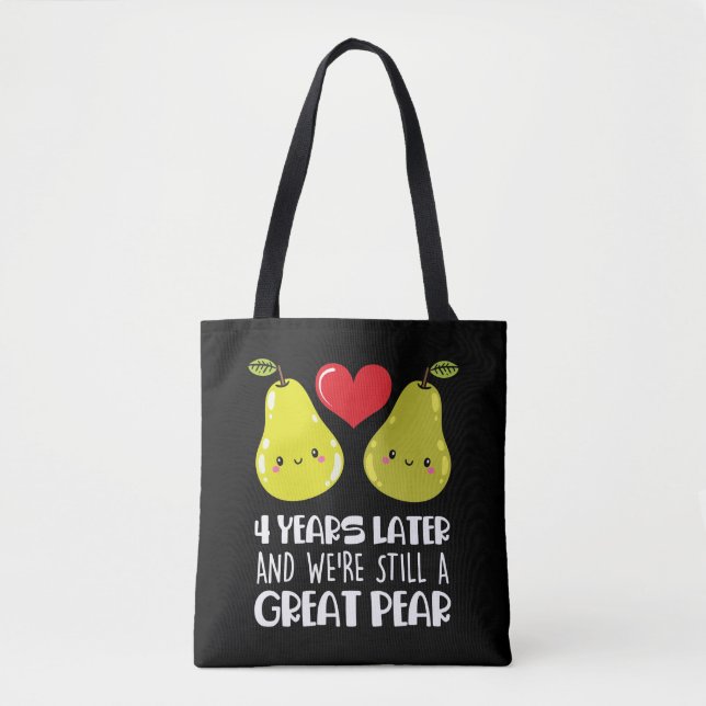 4th Wedding Anniversary Gift Married Couple Pear Tote Bag (Front)