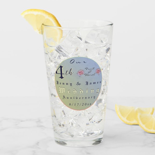4th Wedding Anniversary  Glass (Front Ice)
