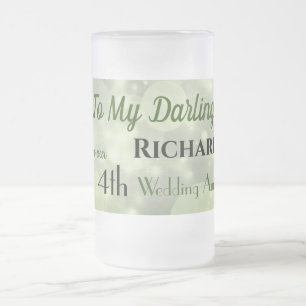 4th Wedding Anniversary Husband Frosted Glass Beer Mug