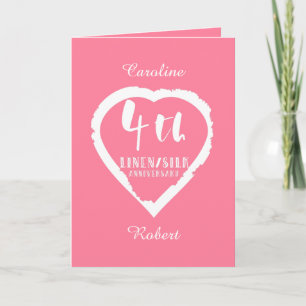 4TH Wedding Anniversary Linen Slik Card