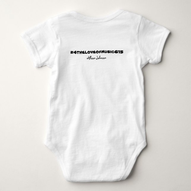 4theloveofmusic "Shakespeare" baby outfit Baby Bodysuit (Back)