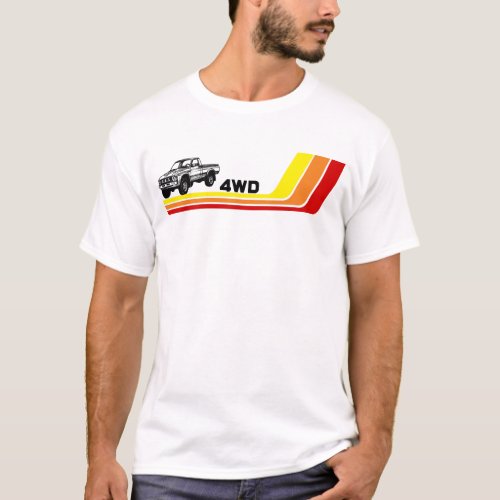4WD 80s Truck Stripes T_Shirt
