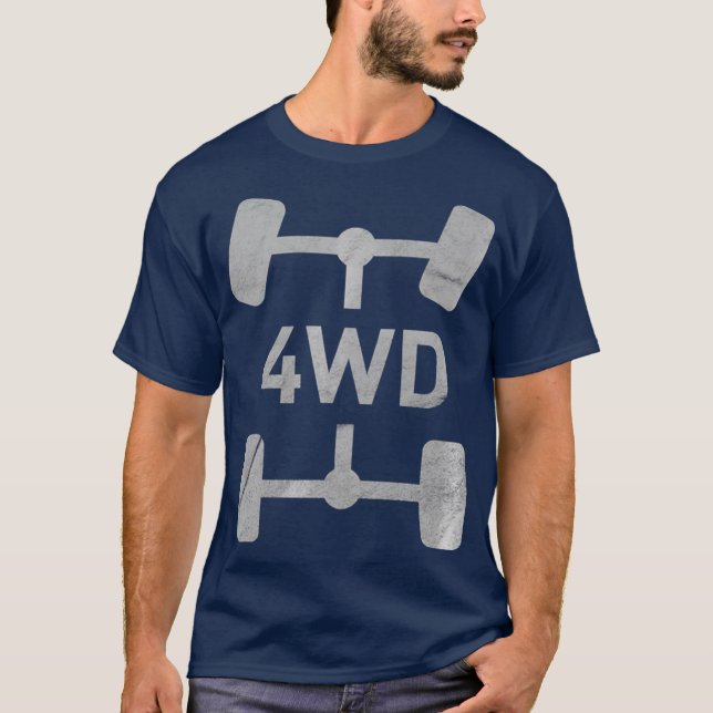 4WD Retro  Offroad Overland 4x4 T-Shirt (Front)