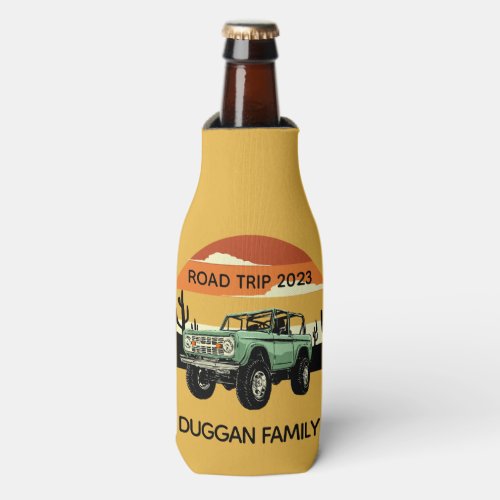 4x4 Family Adventure Personalized Custom Text Bottle Cooler