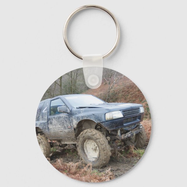 4x4 Off Roader on mud Keychain (Front)