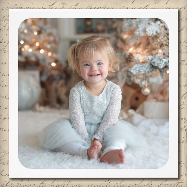 4x4 Rounded Square Border Holiday Family Photo Print (4x4 Rounded Square Border Holiday Family Photo)
