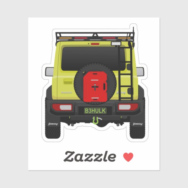 4x4 small suv green Custom rear Sticker (Sheet)