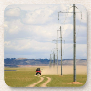 4X4 Vehicles On Dirt Road, Gobi Desert Coaster
