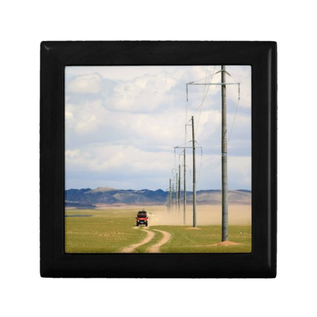 4X4 Vehicles On Dirt Road, Gobi Desert Gift Box (Front)
