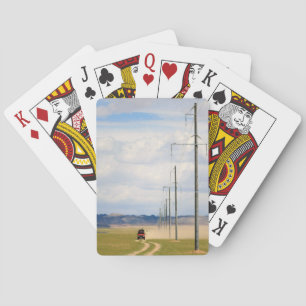 4X4 Vehicles On Dirt Road, Gobi Desert Poker Cards