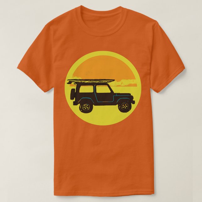 4x4 with Surfboard and Sun T-Shirt (Design Front)