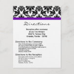 4x5 Directions Card Black Damask Purple Receptio