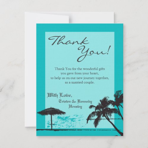 4x5 FLAT Thank You Card Beach Breeze Ocean Water