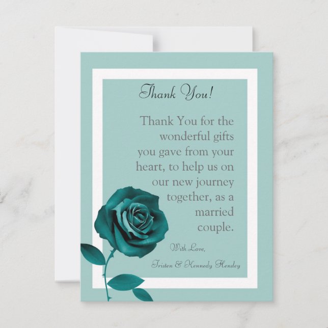 4x5 FLAT Thank You Card Blue Rose (Front)