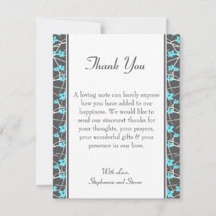 4x5 FLAT Thank You Card Blue Tea Arizona Flower