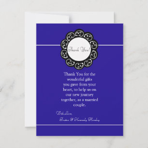 4x5 FLAT Thank You Card Blue & White