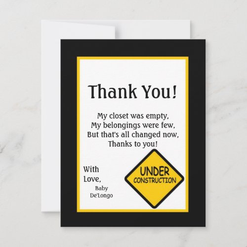 4x5 FLAT Thank you Card Construction