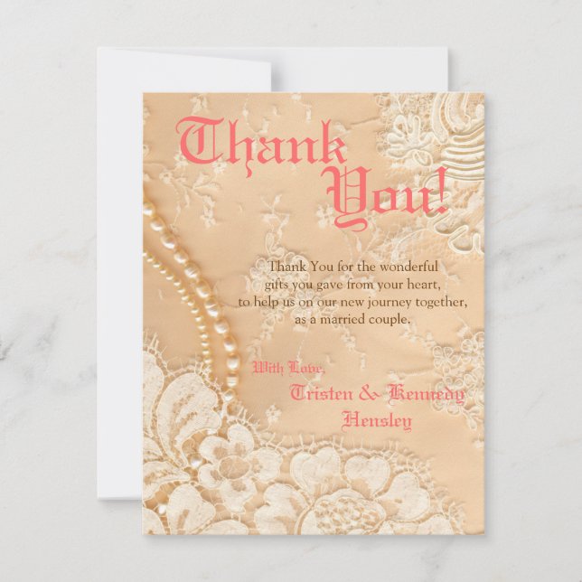 4x5 FLAT Thank You Card Country Lace Victorian (Front)