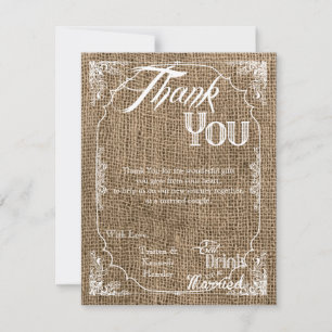 4x5 FLAT Thank You Card Eat Drink Be Married Burla