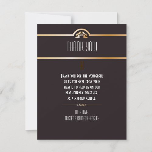 4x5 FLAT Thank You Card Gatsby Theme