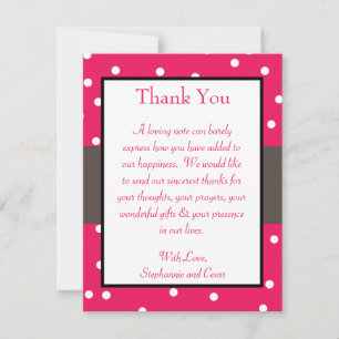 4x5 FLAT Thank You Card Hot Pink/Black Giraffe Lov