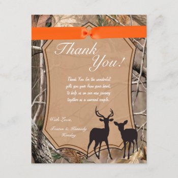 4x5 Flat Thank You Card Hunters Camo Camoflauge by AnnLeeDesigns at Zazzle