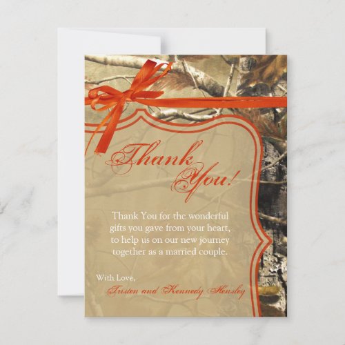 4x5 FLAT Thank You Card Hunters Camoflouge Camo