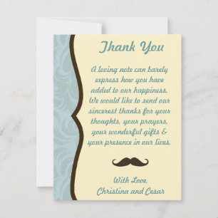 4x5 FLAT Thank You Card I Mustache You a Question