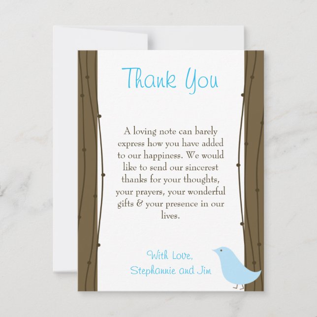 4x5 FLAT Thank You Card Love Birds (Front)