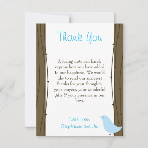 4x5 FLAT Thank You Card Love Birds