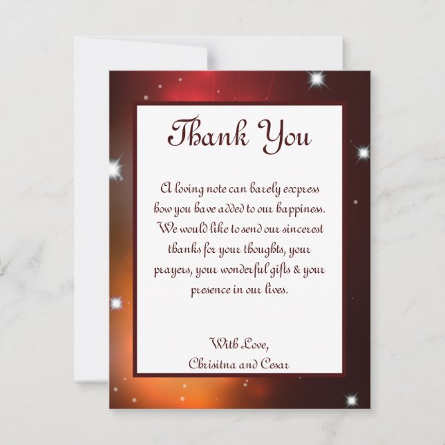 4x5 FLAT Thank You Card Maroon Moroccan Lantern (Front)