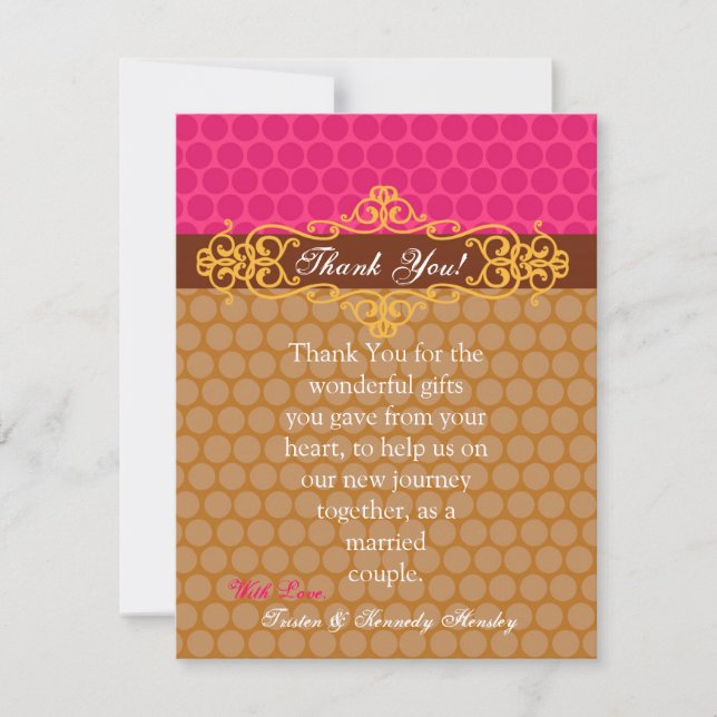 4x5 FLAT Thank You Card Moroccan Polka Dots (Front)