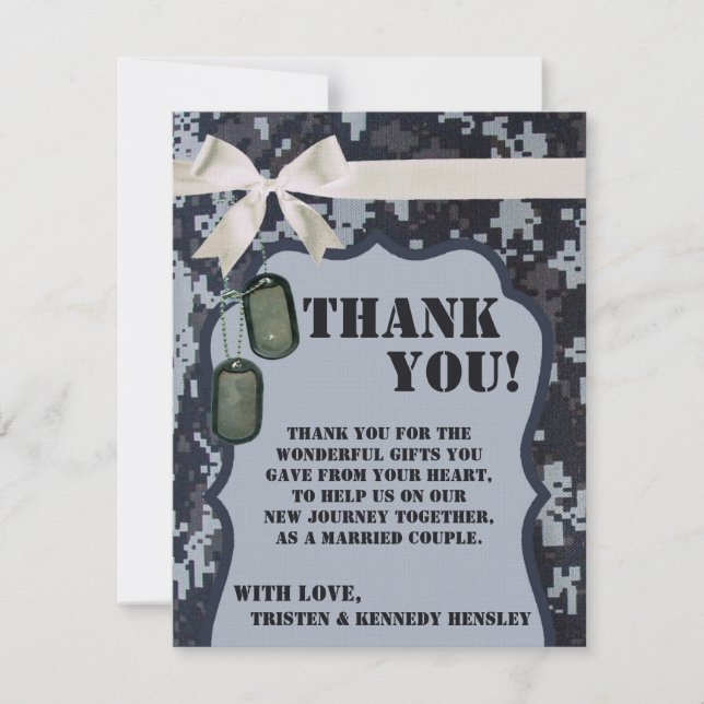4x5 FLAT Thank You Card Navy DIGITAL PRINT Uniform (Front)