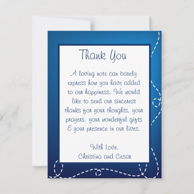 4x5 FLAT Thank You Card Paper Plane Flying Blue lo (Front)